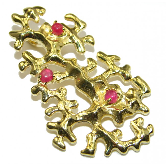 Beautyful Ruby Gold over .925 Sterling Silver handmade Pendant