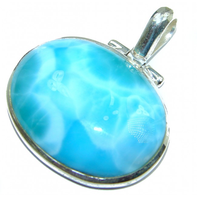Blue Power genuine Larimar .925 Sterling Silver handmade pendant