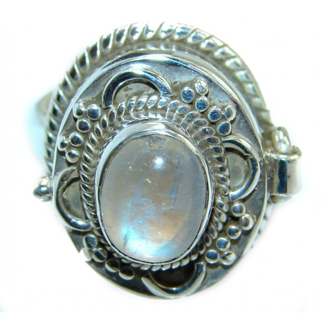 Energazing Moonstone .925 Sterling Silver handmade Poison Ring size 7