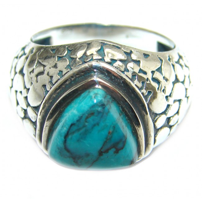 Huge Turquoise .925 Sterling Silver ring; s. 10 1/4