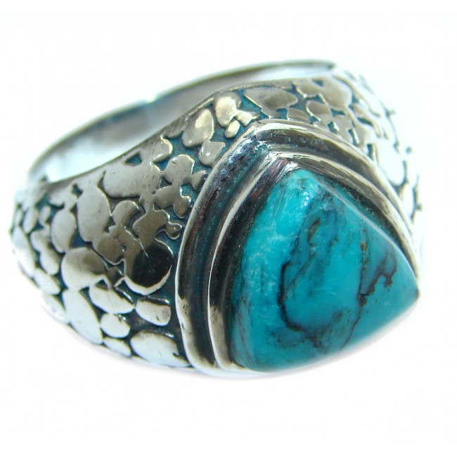 Huge Turquoise .925 Sterling Silver ring; s. 10 1/4