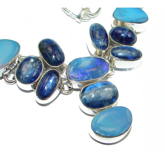 Genuine Australian Doublet Opal .925 Sterling Silver brilliantly handcrafted necklace