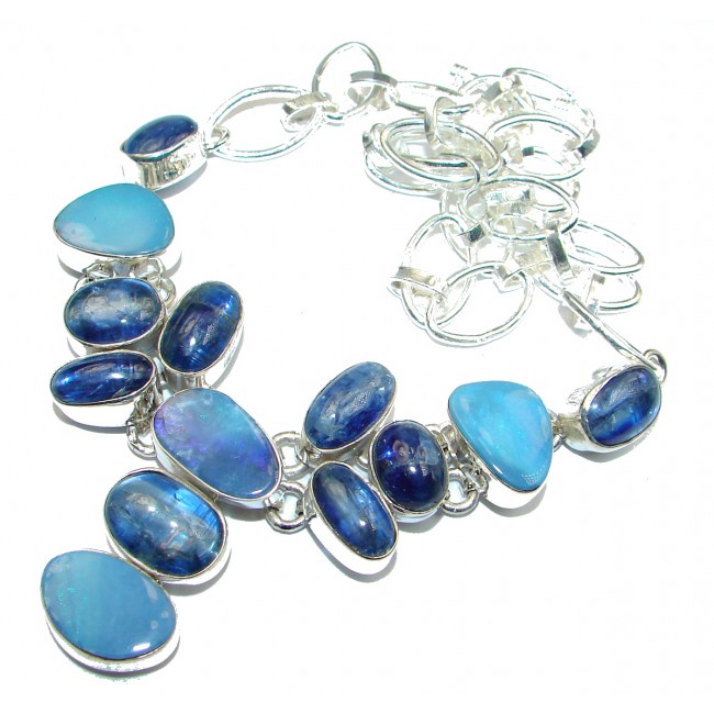 Genuine Australian Doublet Opal .925 Sterling Silver brilliantly handcrafted necklace