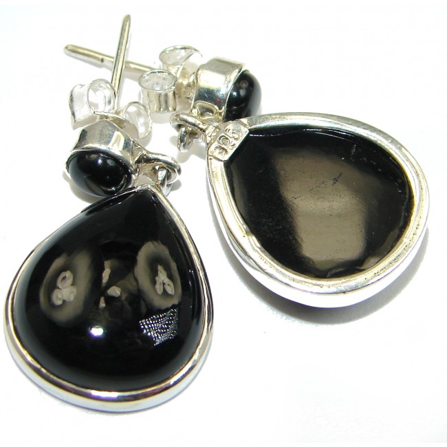 Just Perfect Black Onyx .925 Sterling Silver HANDCRAFTED earrings