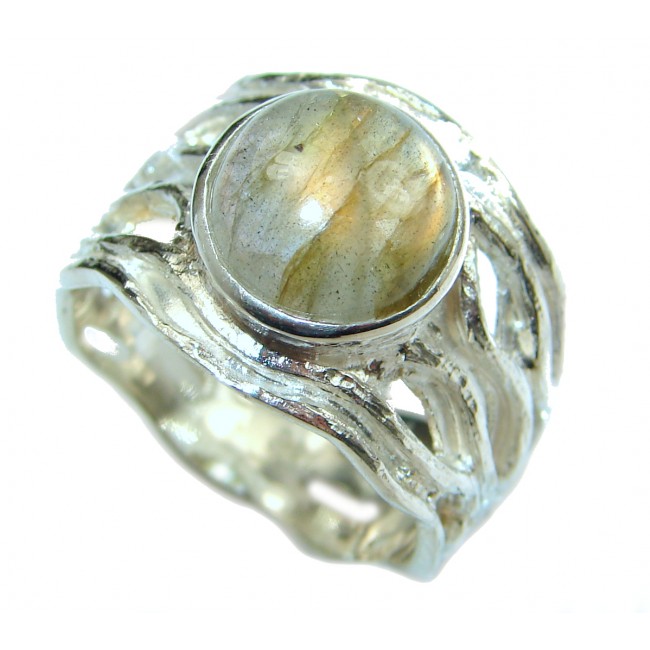 Perfect Labradorite .925 Sterling Silver handmade Ring s. 8