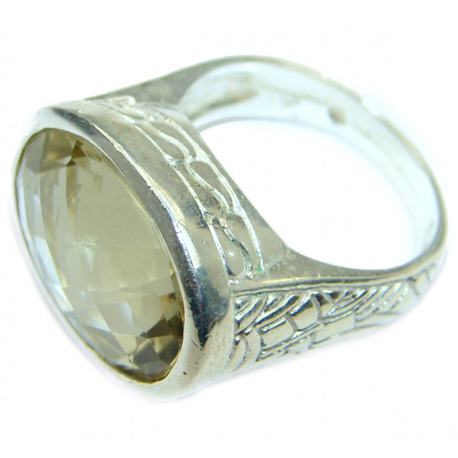 Natural 36.5 ct. Citrine .925 Sterling Silver Ring s. 8