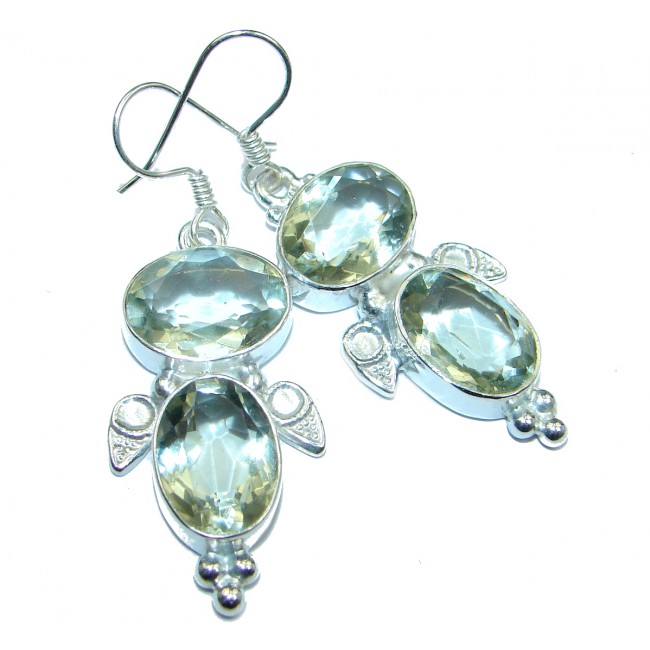 Enchanted Beauty genuine Quartz .925 Sterling Silver handmade earrings