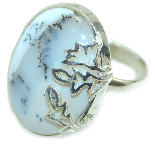 Top Quality Dendritic Agate .925 Sterling Silver hancrafted Ring s. 7 3/4
