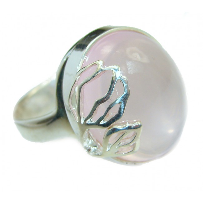 Best Quality Rose Quartz .925 Sterling Silver handcrafted ring s. 8