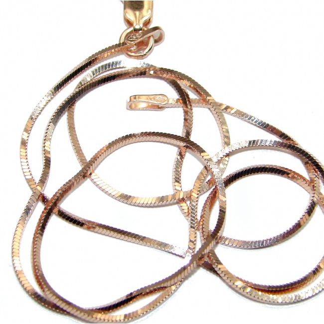 Square Snake Rose Gold over Sterling Silver Chain 18" long, 1.5 mm wide
