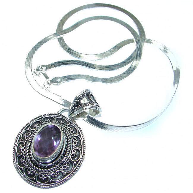 Artisan MasterPiece genuine Amethyst .925 Silver handcrafted Necklace