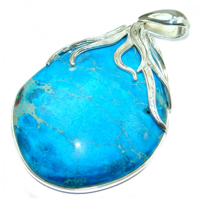 Turquoise Sea Sediment Jasper .925 Sterling Silver handmade Pendant
