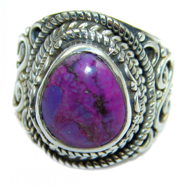Huge Purple Turquoise .925 Sterling Silver ring; s. 6 3/4
