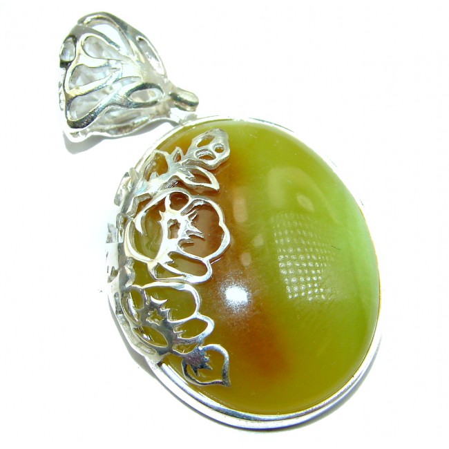 African Green Opal .925 Sterling Silver Pendant