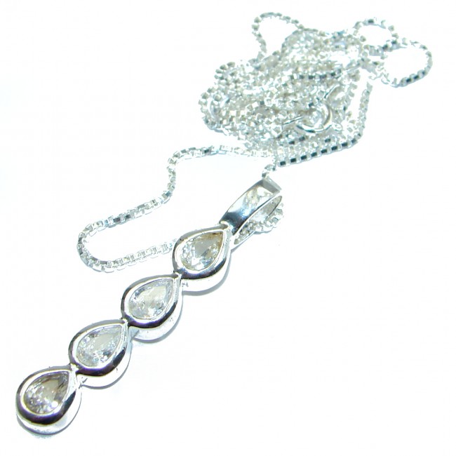 Huge Victorian 234 ct White Topaz .925 Sterling Silver necklace