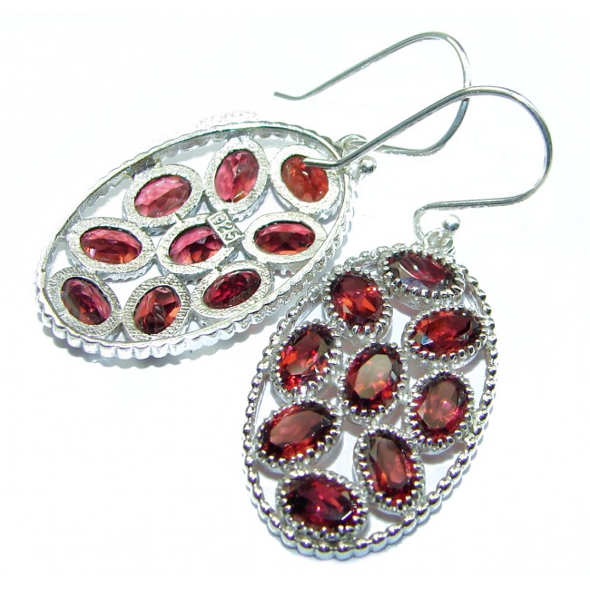 Authentic Garnet .925 Sterling Silver handmade earrings