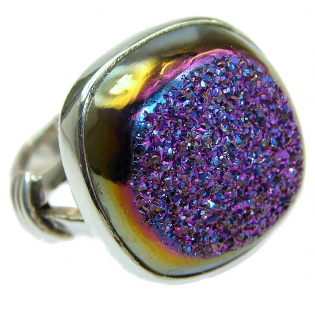 Mysterious Titanum Druzy .925 Sterling Silver ring s. 9
