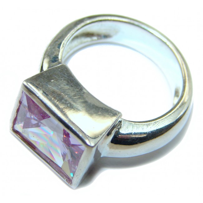 Purple Topaz .925 Sterling Silver handmade Statement Ring s. 7