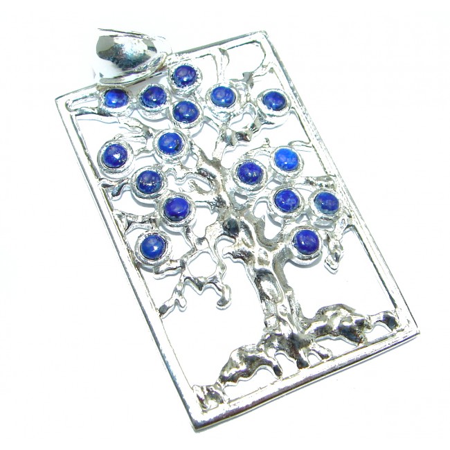 Perfect Family Tree Natural Lapis Lazuli .925 Sterling Silver Pendant