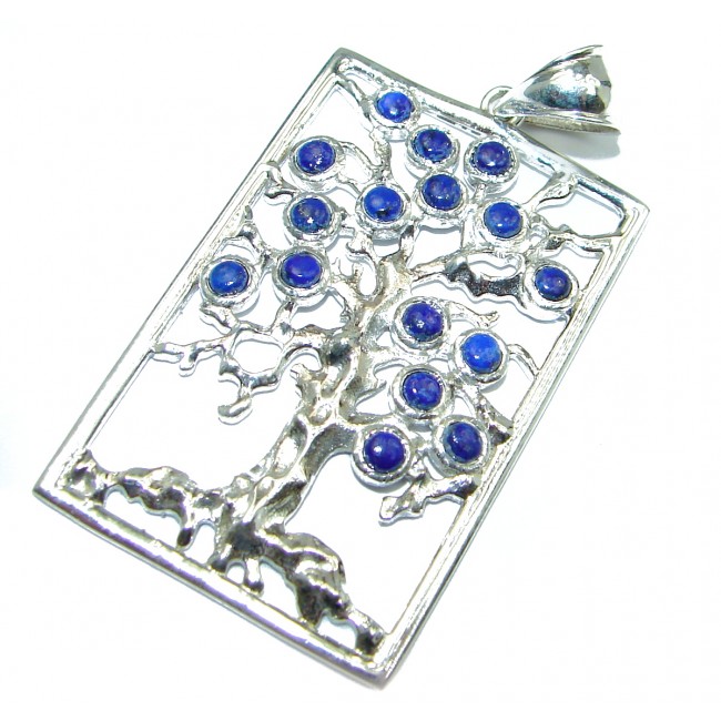 Perfect Family Tree Natural Lapis Lazuli .925 Sterling Silver Pendant