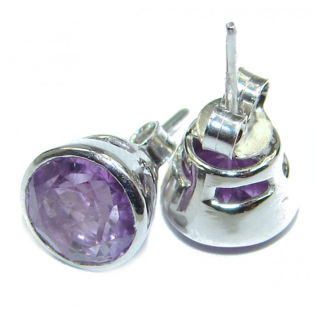 Vintage Design Authentic Amethyst Gold over .925 Sterling Silver handmade earrings