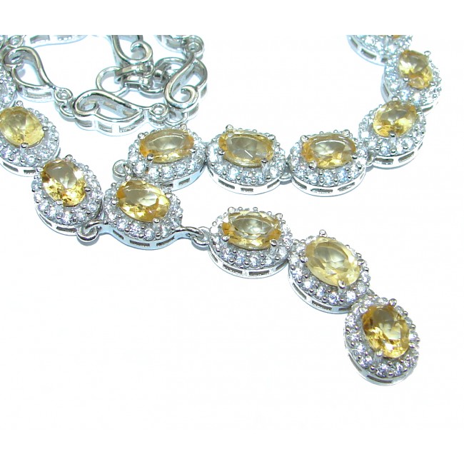 Sublime genuine Citrine .925 Sterling Silver handcrafted necklace