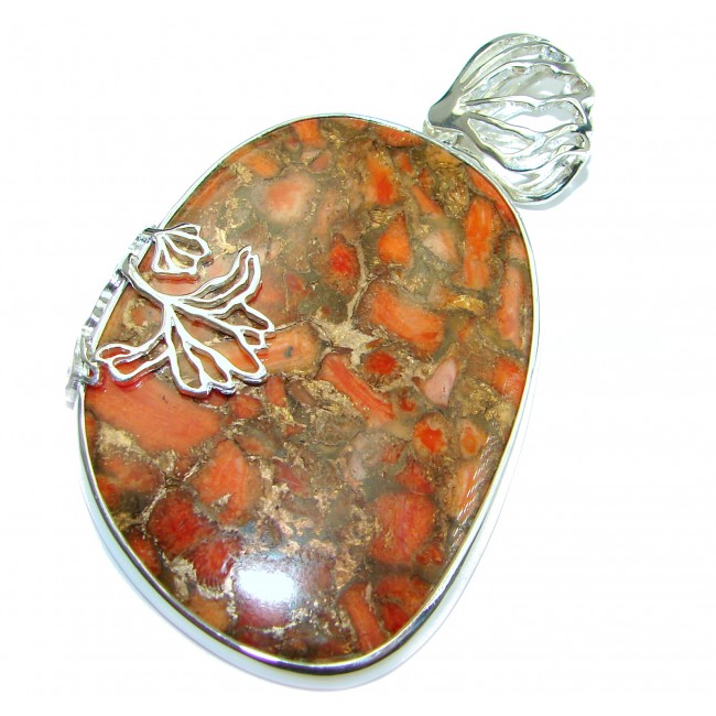 Turquoise with Copper vains .925 Sterling Silver handcrafted Pendant
