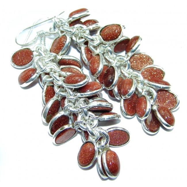 Gorgeous Red Sun Sitara .925 Sterling Silver earrings