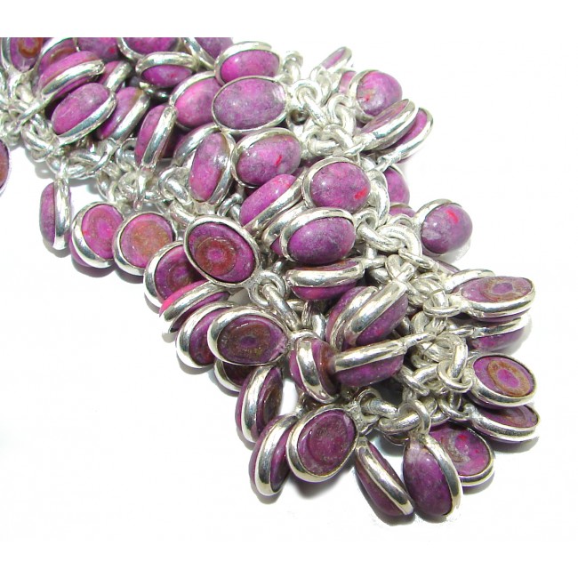 Natural Purple Turquoise .925 Sterling Silver handmade Bracelet