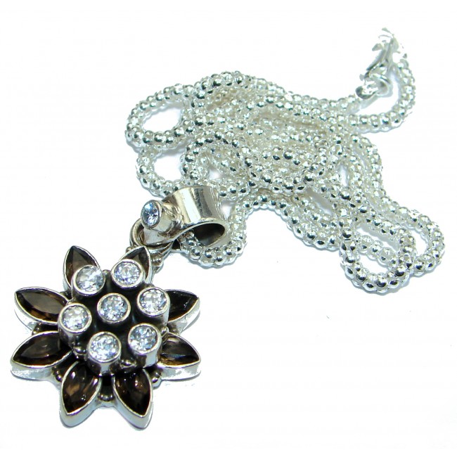Cleopatra Smoky Topaz .925 Sterling Silver handmade necklace