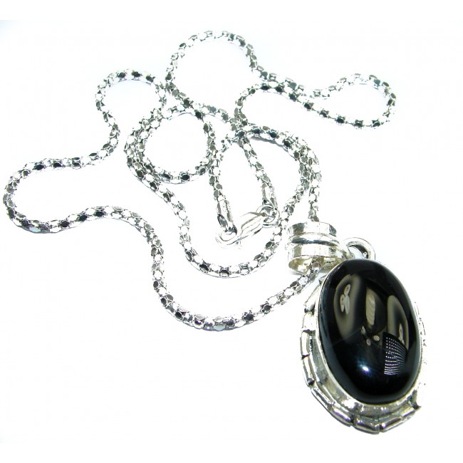Genuine Onyx Stone .925 Sterling Silver handcrafted Necklace