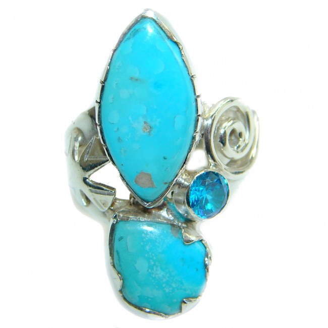 Genuine Sleeping Beauty Turquoise .925 Sterling Silver Ring size 7
