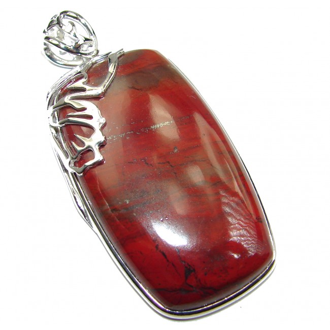 Incredible quality Red Jasper .925 Sterling Silver handmade Pendant