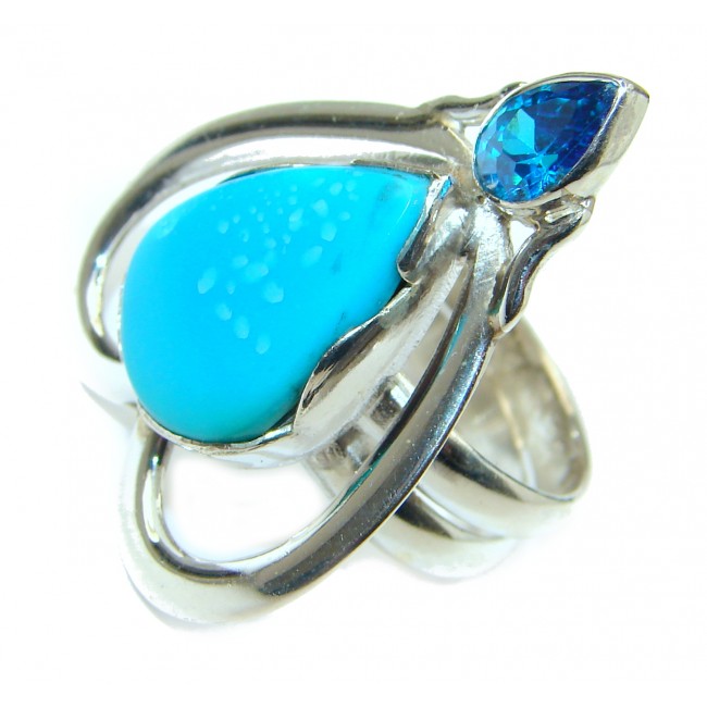 Genuine Sleeping Beauty Turquoise .925 Sterling Silver Ring size 6