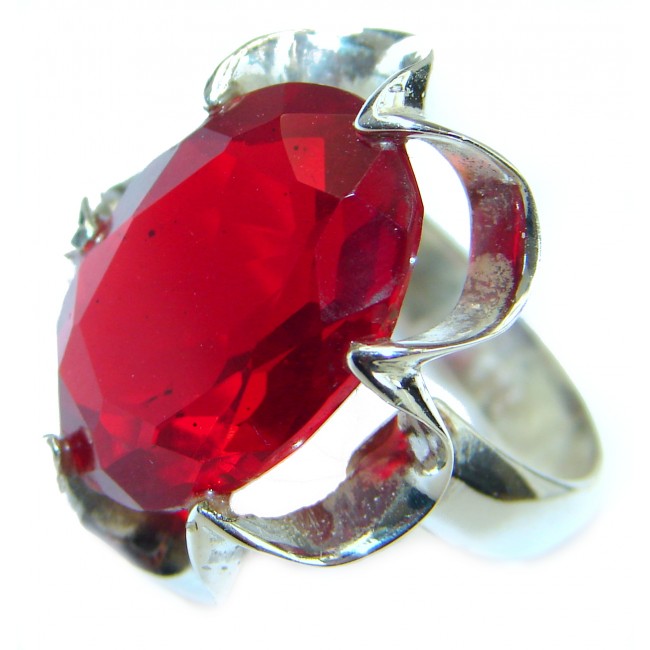 Red Quartz .925 Sterling Silver handcrafted ring s. 6