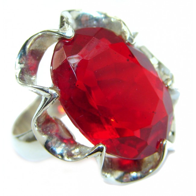 Red Quartz .925 Sterling Silver handcrafted ring s. 6