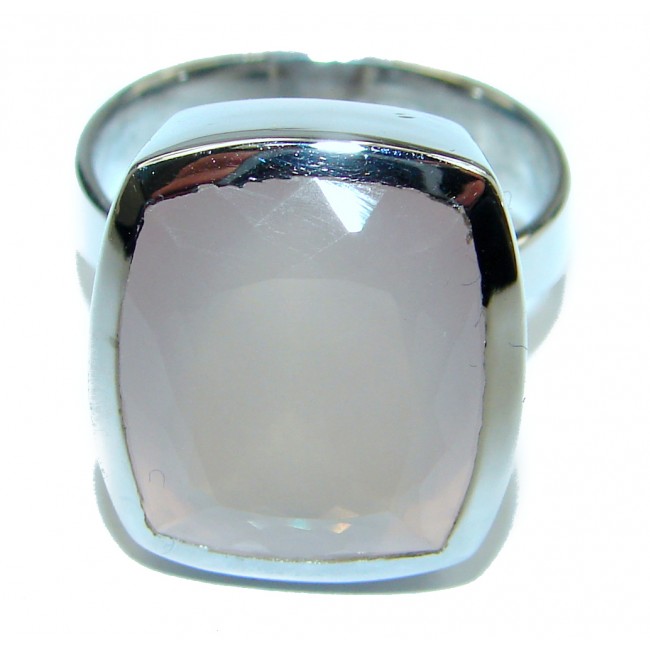 Best Quality Rose Quartz .925 Sterling Silver ring s. 7
