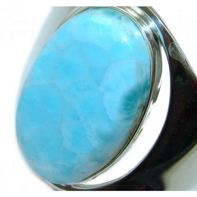 Perfect Harmony Blue Larimar .925 Sterling Silver handcrafted Bracelet / Cuff
