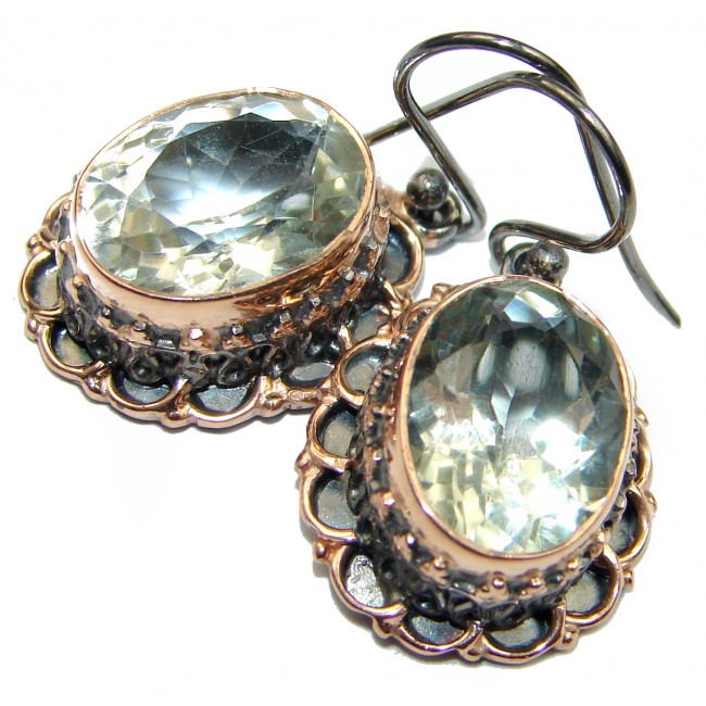 Perfect Green Amethyst 14K Gold over .925 Sterling Silver earrings