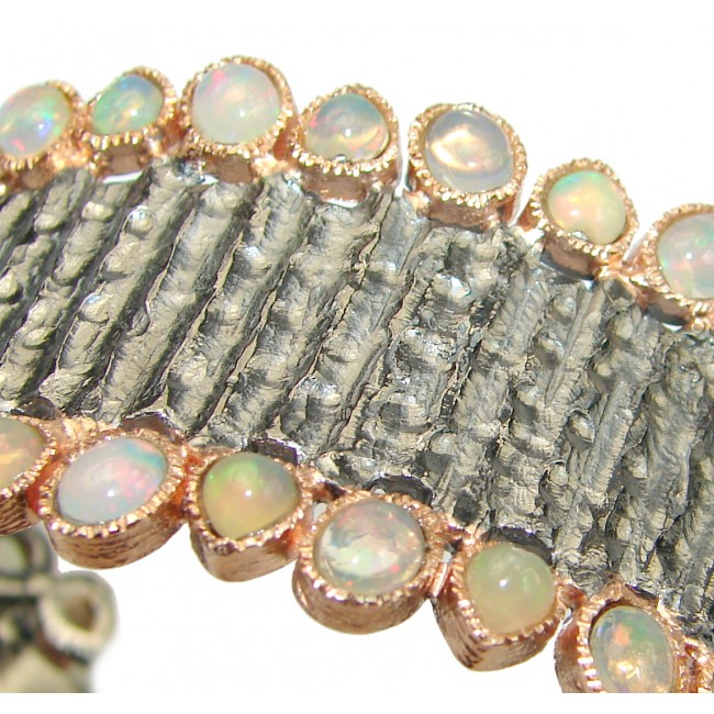 Sublime Ethiopian Opal 14K Gold Rhodium plated over .925 Sterling Silver Bracelet / Cuff