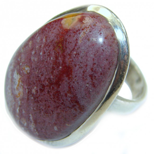 Great Quality Bloodstone Sterling Silver handmade ring size 7