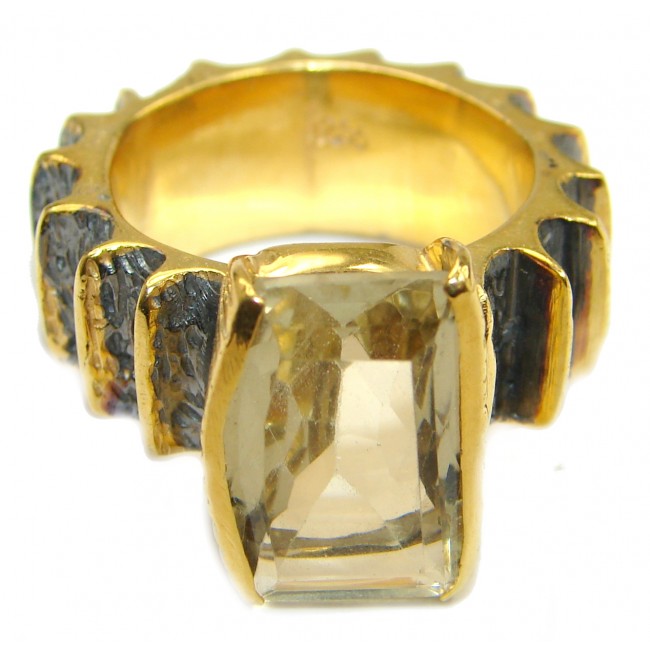 Natural 25 ct. Citrine 14K Gold over .925 Sterling Silver handcrafted Ring s. 7