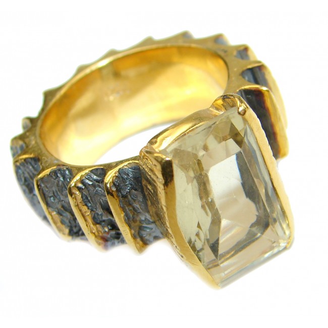Natural 25 ct. Citrine 14K Gold over .925 Sterling Silver handcrafted Ring s. 7