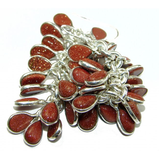 Gorgeous Red Sun Sitara .925 Sterling Silver handcrafted earrings