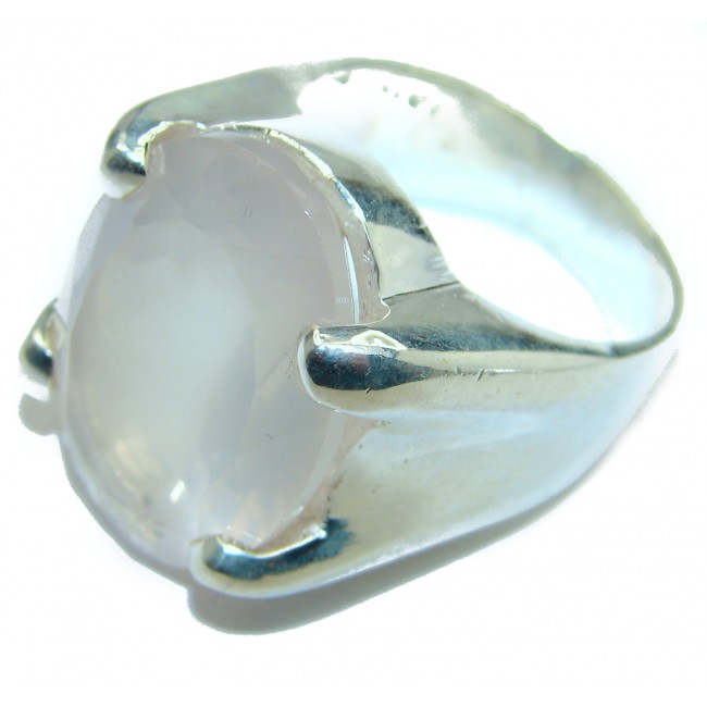 Best Quality Rose Quartz .925 Sterling Silver ring s. 9