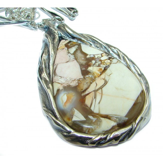 Excellent quality Australian Brecciated Mookaite .925 Sterling Silver handmade necklace