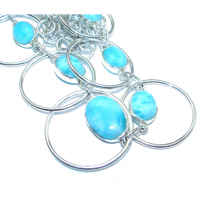 Sublime AAA+ Blue Larimar .925 Sterling Silver handmade necklace