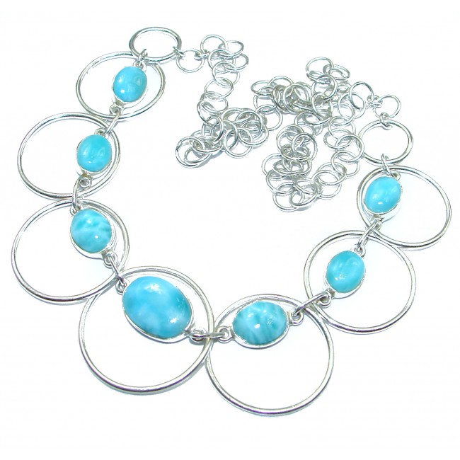 Sublime AAA+ Blue Larimar .925 Sterling Silver handmade necklace