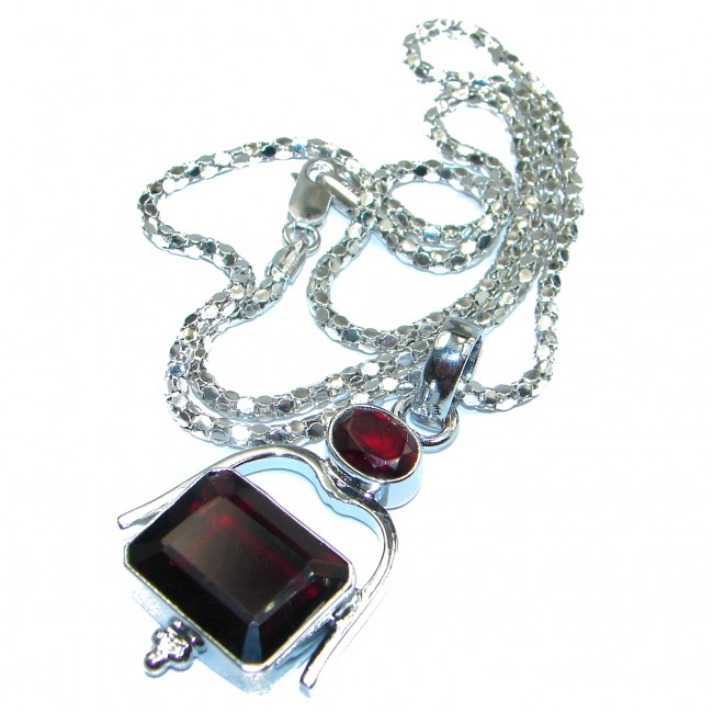 Back to Nature Beautiful Red Quartz .925 Sterling Silver handcrafted Necklace