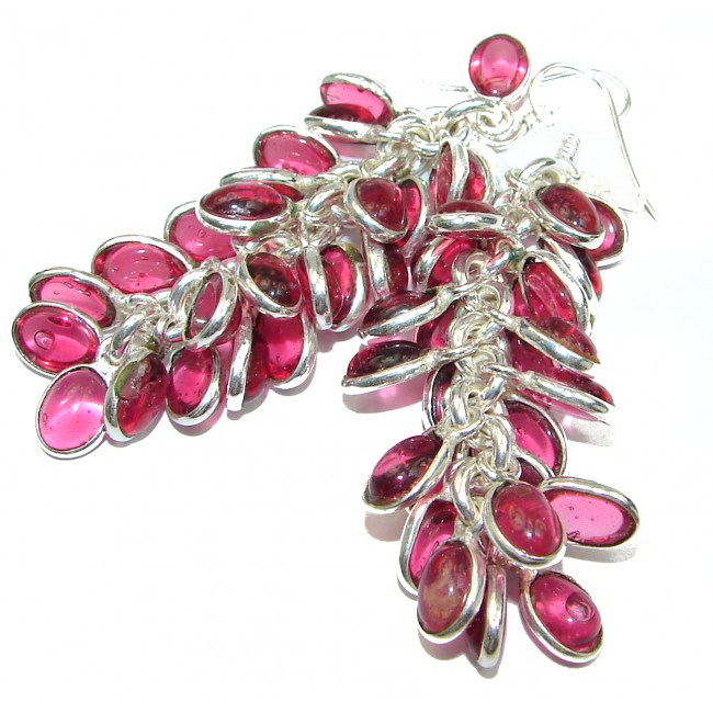 Authentic rasberry Quartz .925 Sterling Silver handmade earrings
